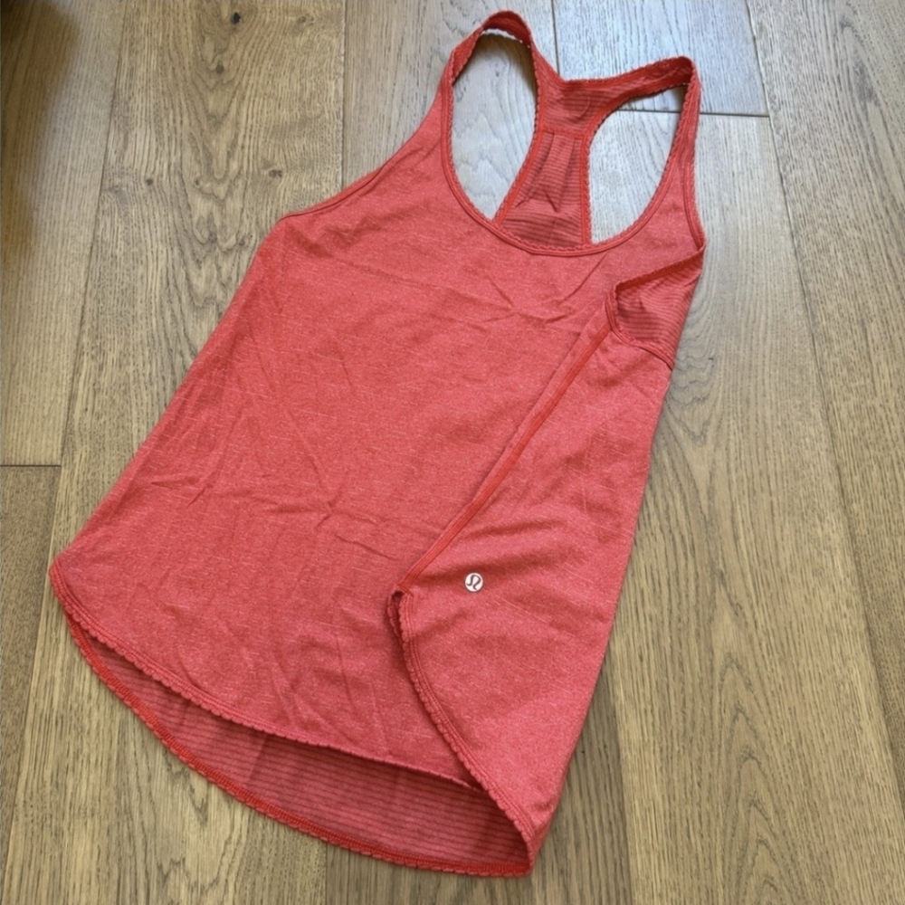 Lululemon 105 F Singlet - Heathered Flaming Tomato - Size 8 - GUC